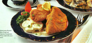 breaded fillet of carp with potato salad